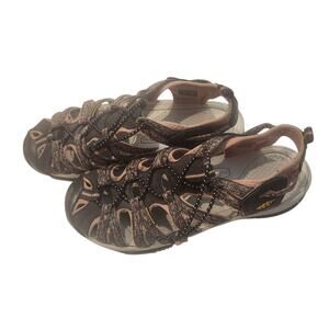 Keen Whisper Sport Sandal Waterproof Hiking coral pink and brown, size 9.5